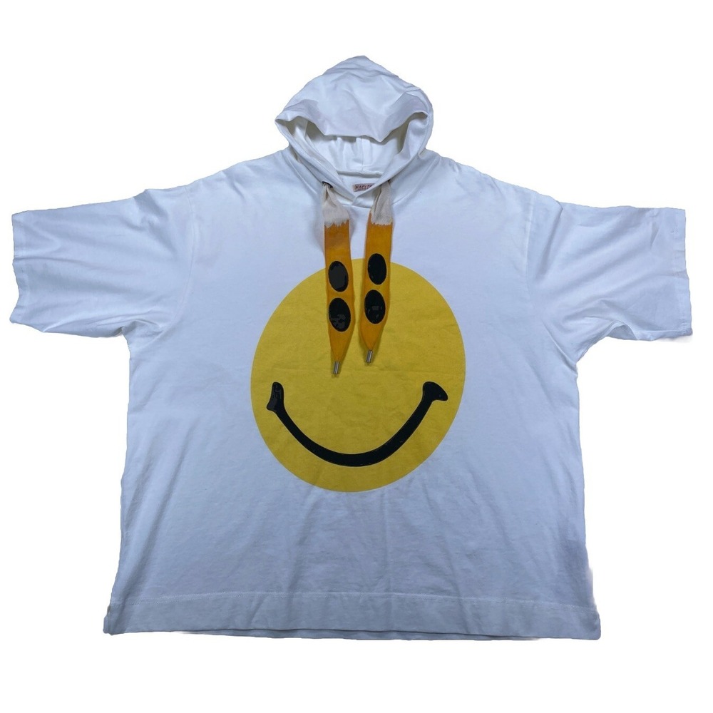 Kapital‎ Rain Smile Hooded Shirt Smile Face Drawstring Brand New Made In Japan